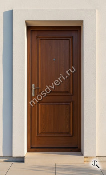 Высокая входная дверь в дом коричневая одностворчатая - купить от производителя Мосдвери Высокая входная дверь в дом коричневая одностворчатая